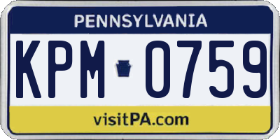 PA license plate KPM0759