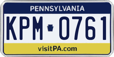PA license plate KPM0761