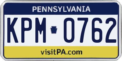 PA license plate KPM0762