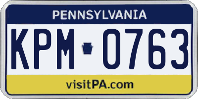 PA license plate KPM0763