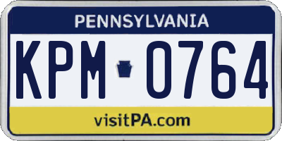 PA license plate KPM0764