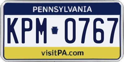 PA license plate KPM0767