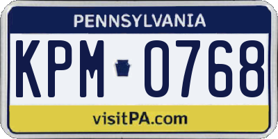 PA license plate KPM0768