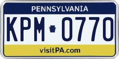 PA license plate KPM0770