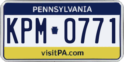 PA license plate KPM0771