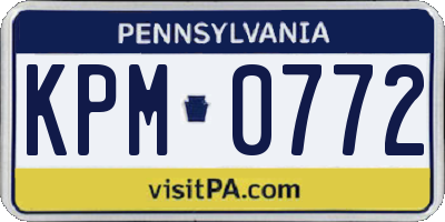 PA license plate KPM0772