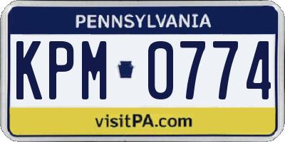 PA license plate KPM0774