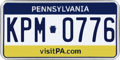 PA license plate KPM0776