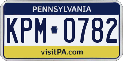 PA license plate KPM0782