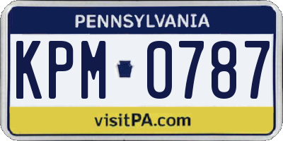 PA license plate KPM0787