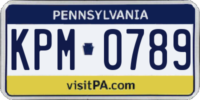 PA license plate KPM0789