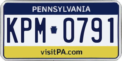 PA license plate KPM0791