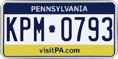 PA license plate KPM0793