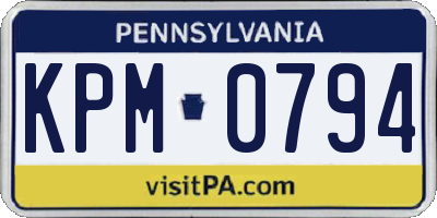 PA license plate KPM0794