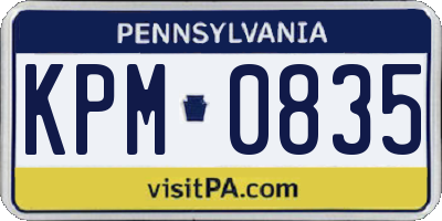 PA license plate KPM0835