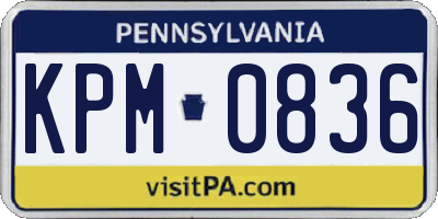 PA license plate KPM0836
