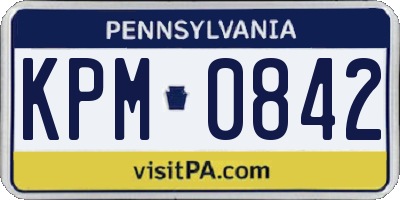 PA license plate KPM0842