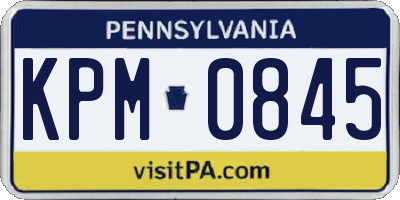 PA license plate KPM0845