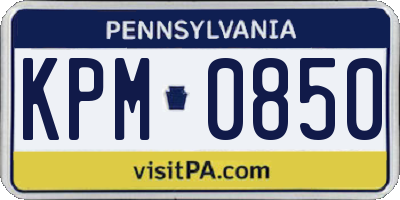 PA license plate KPM0850