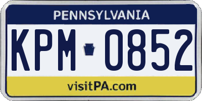 PA license plate KPM0852