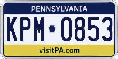 PA license plate KPM0853