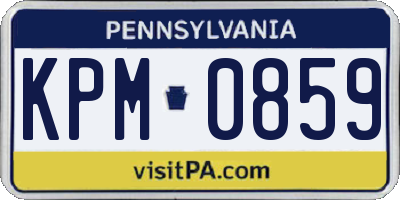 PA license plate KPM0859