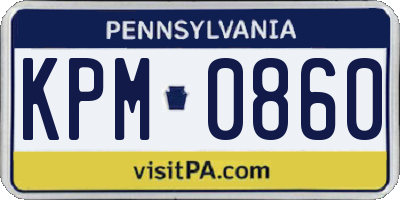 PA license plate KPM0860