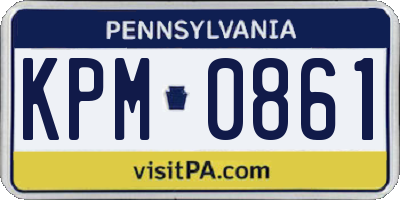 PA license plate KPM0861