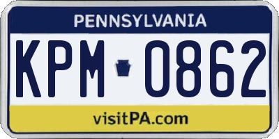PA license plate KPM0862