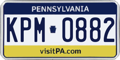 PA license plate KPM0882