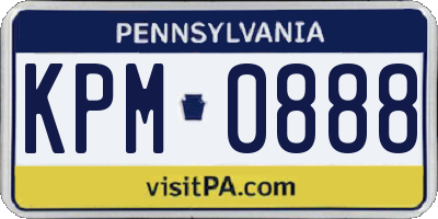 PA license plate KPM0888