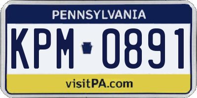 PA license plate KPM0891