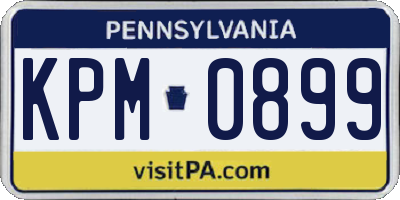 PA license plate KPM0899