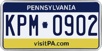 PA license plate KPM0902