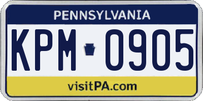 PA license plate KPM0905