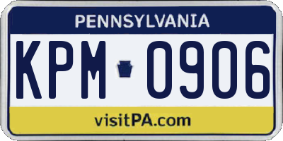 PA license plate KPM0906