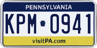 PA license plate KPM0941