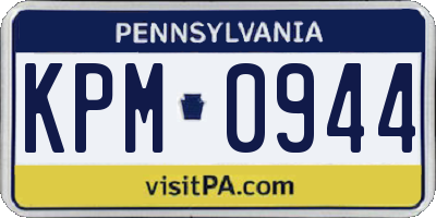 PA license plate KPM0944