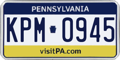 PA license plate KPM0945