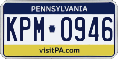 PA license plate KPM0946