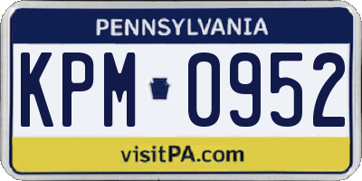 PA license plate KPM0952