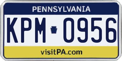 PA license plate KPM0956