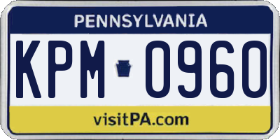 PA license plate KPM0960