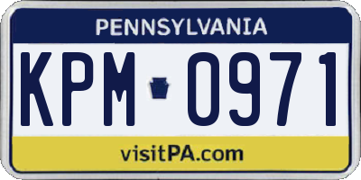 PA license plate KPM0971