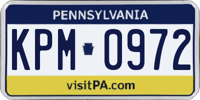 PA license plate KPM0972