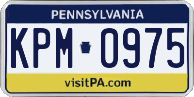 PA license plate KPM0975