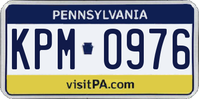 PA license plate KPM0976