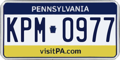 PA license plate KPM0977