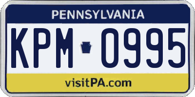 PA license plate KPM0995