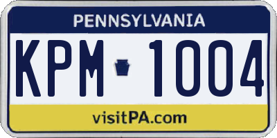 PA license plate KPM1004